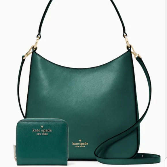 kate spade Handbags - NWT Kate Spade shoulder bag with matching wallet in a pretty deep jade color